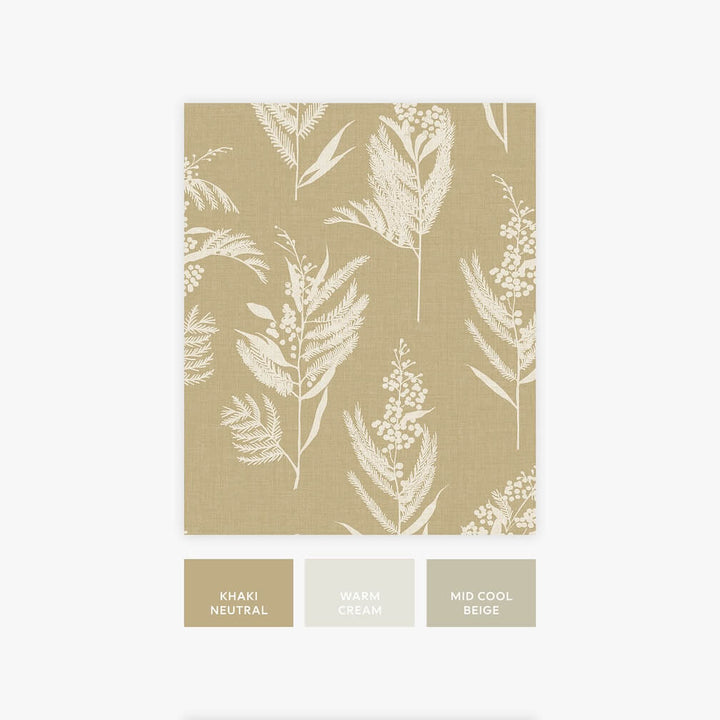 Next Equinox Leaf Khaki Wallpaper