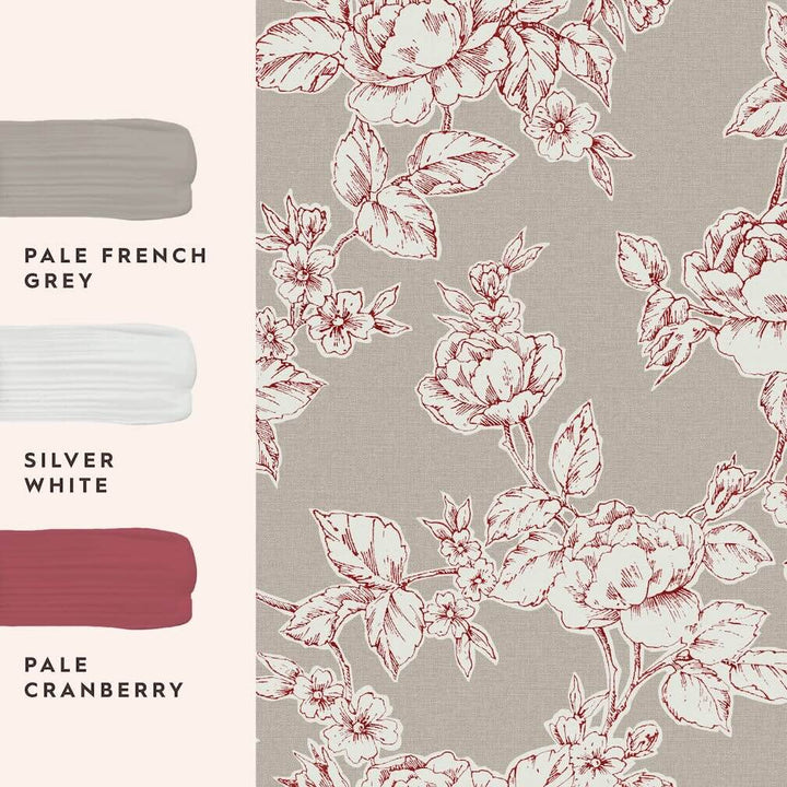 Laura Ashley Pollington Roses Dark Dove Grey Wallpaper