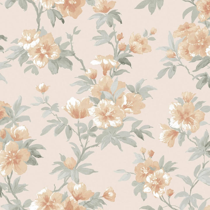 Laura Ashley Rosamund Apricot Wallpaper