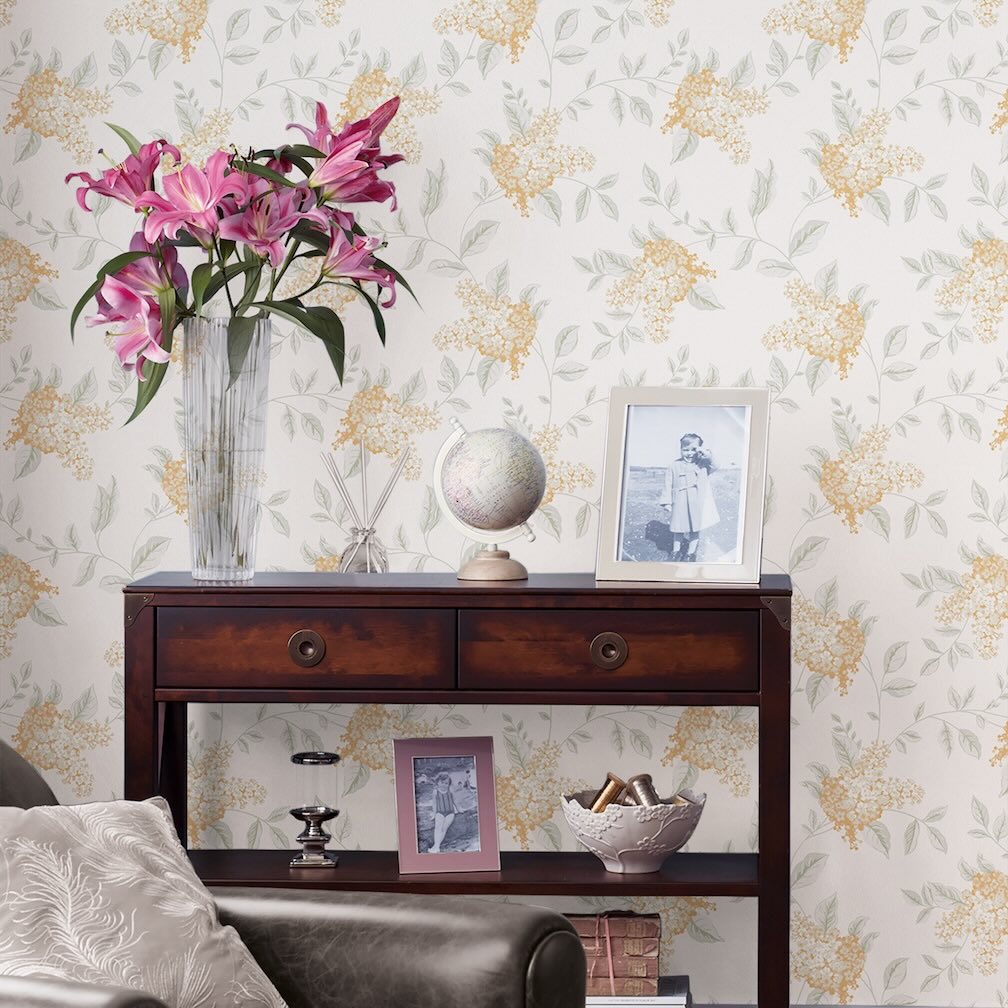 Laura Ashley Portland Apricot Wallpaper