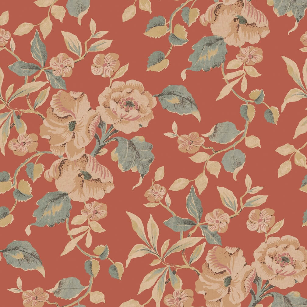 Laura Ashley Aylworth Trail Terracotta Wallpaper