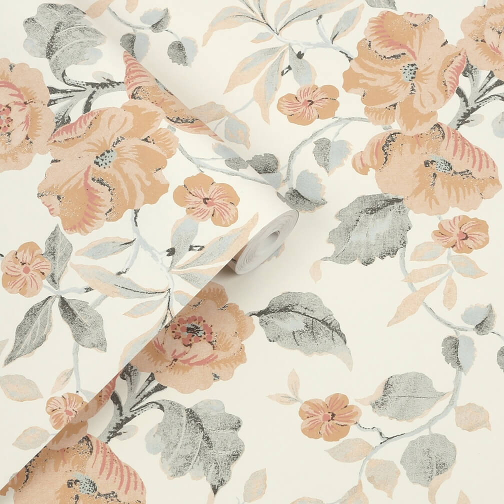 Laura Ashley Aylworth Trail Apricot Wallpaper