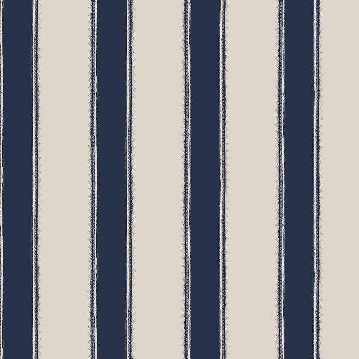 Laura Ashley Denwick Stripe Midnight Seaspray Wallpaper