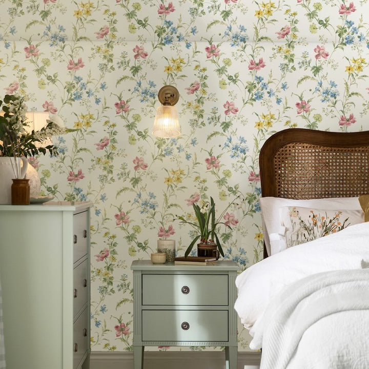 Laura Ashley Poppy Meadow Multi Wallpaper