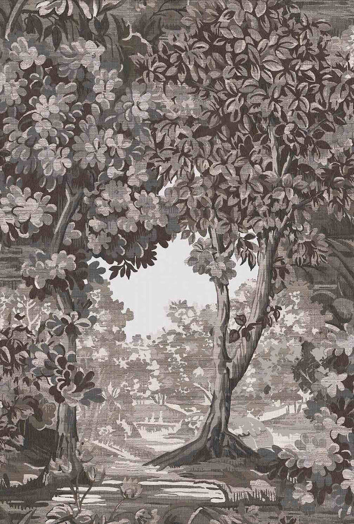 Graham & Brown Bodenham Etching Charcoal Wallpaper
