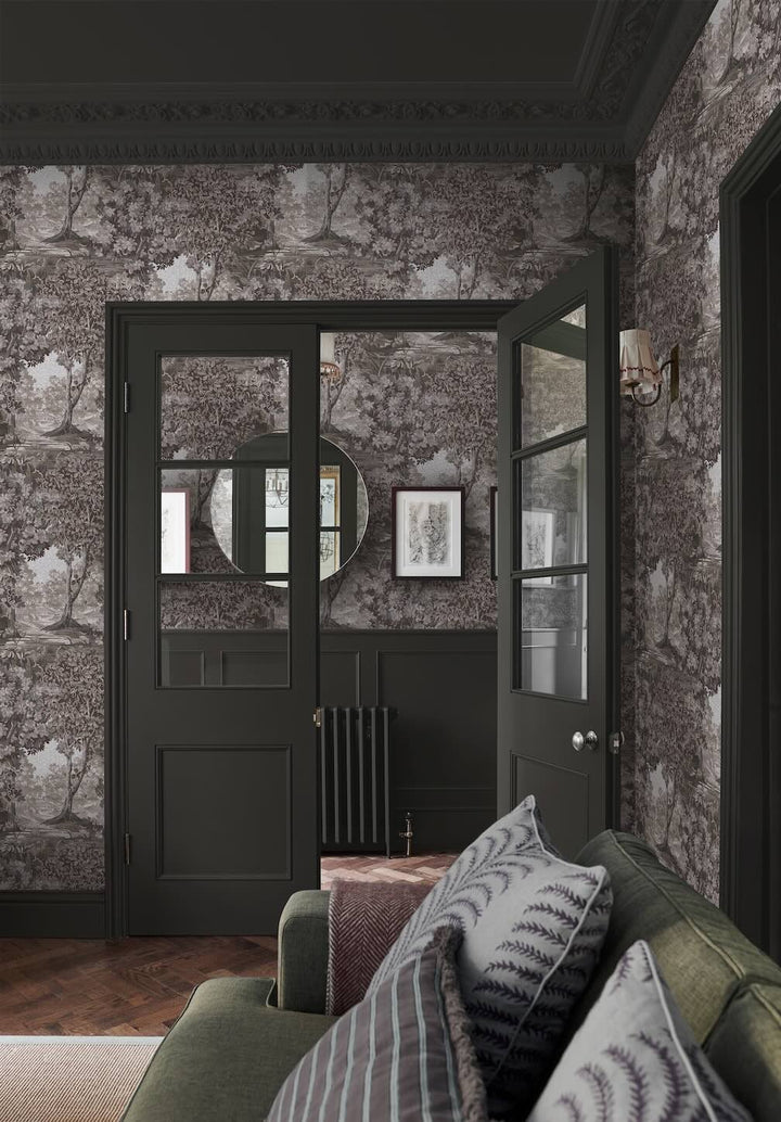 Graham & Brown Bodenham Etching Charcoal Wallpaper
