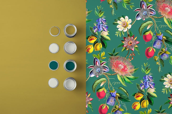 Graham & Brown Physic Garden Teal Wallpaper