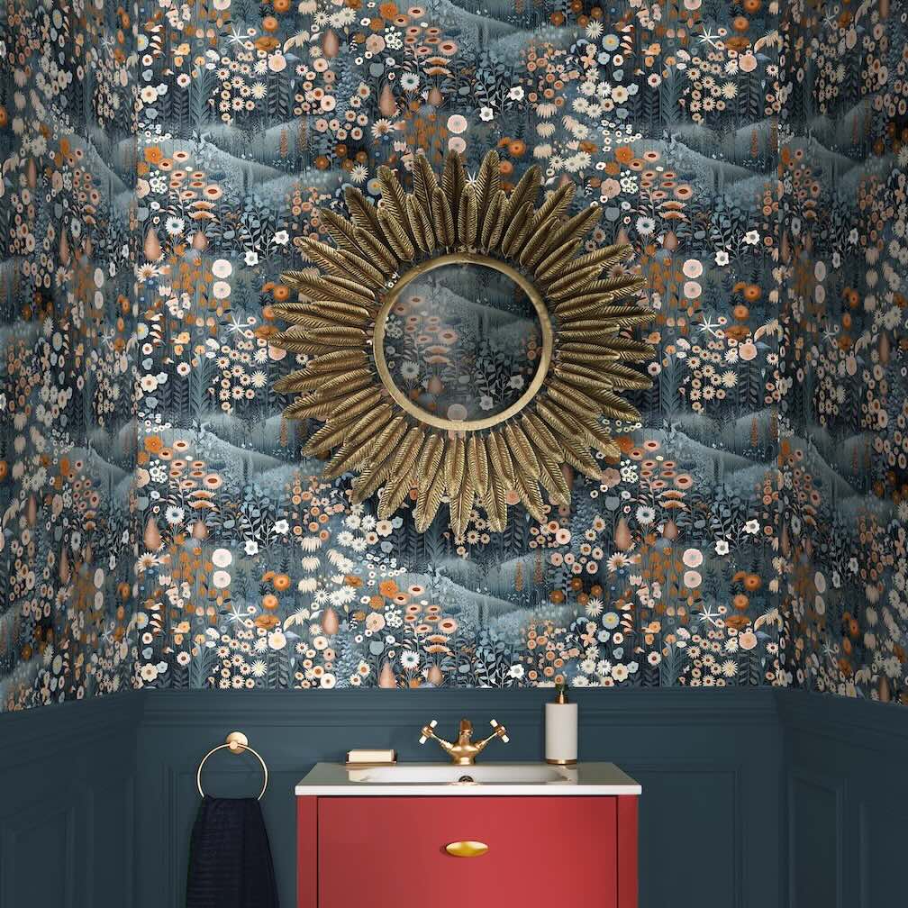Graham & Brown Glenwhan Wildflower Midnight Wallpaper