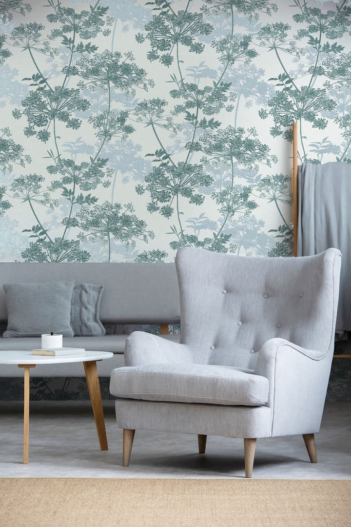 Superfresco Meadow Teal Botanical Wallpaper