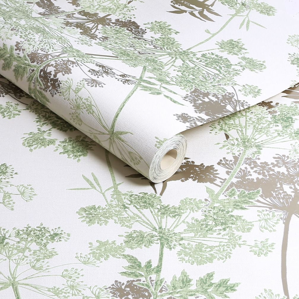 Superfresco Meadow Green Botanical Wallpaper