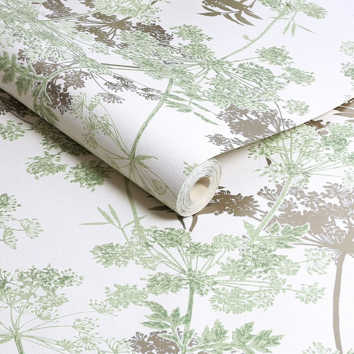 Superfresco Meadow Green Botanical Wallpaper