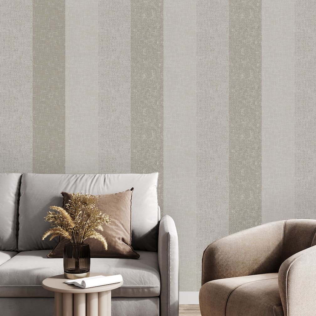 Superfresco Meadow Stripe Neutrals/Gold Wallpaper