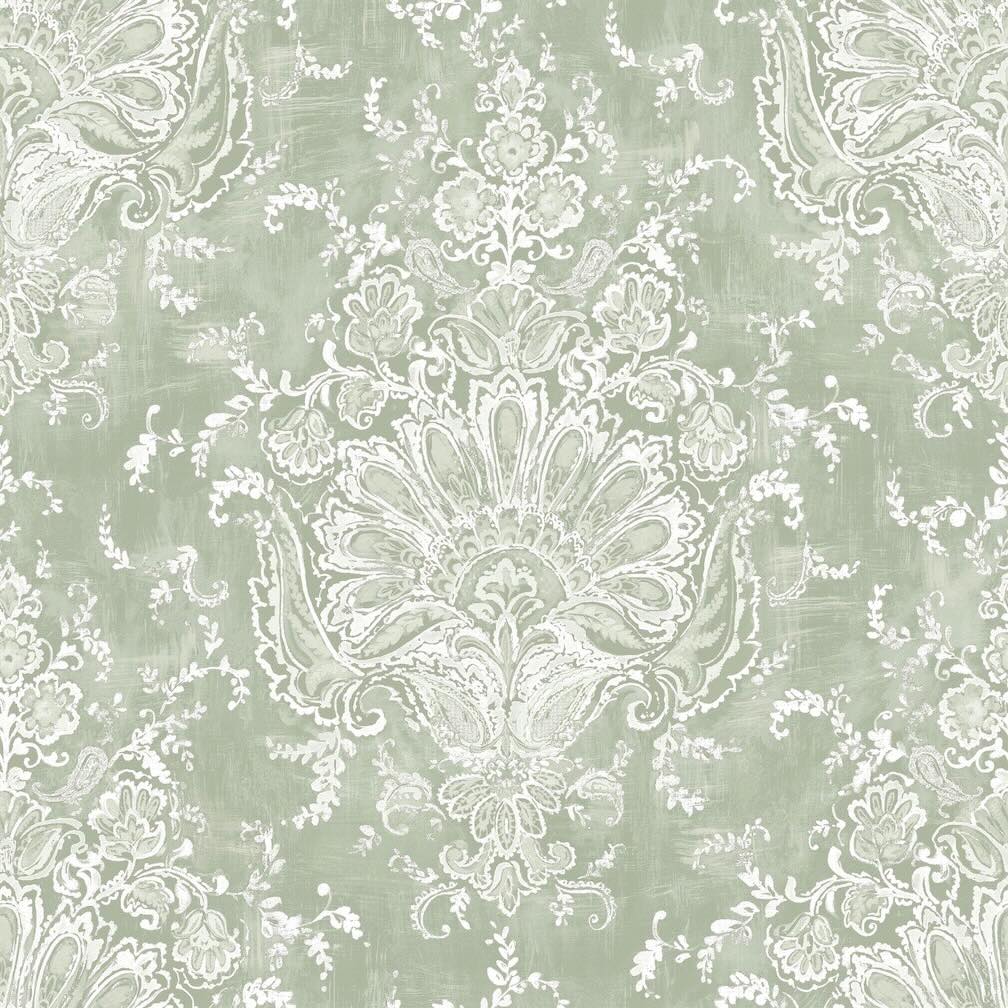 Laura Ashley Maddox Sage Green Wallpaper