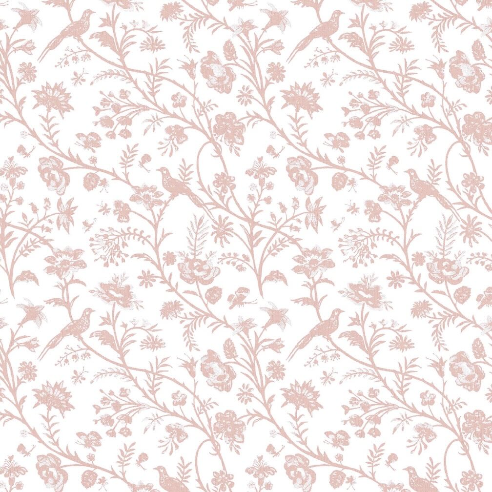 Laura Ashley Shepherd's Purse Dark Blush Wallpaper