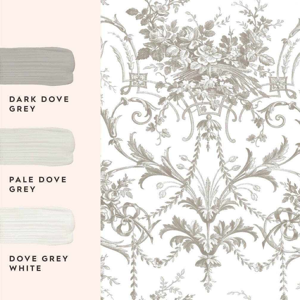 Laura Ashley Tuileries Dark Dove Grey Wallpaper