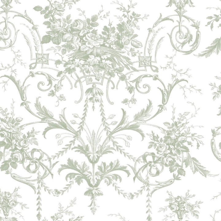 Laura Ashley Tuileries Sage Green Wallpaper