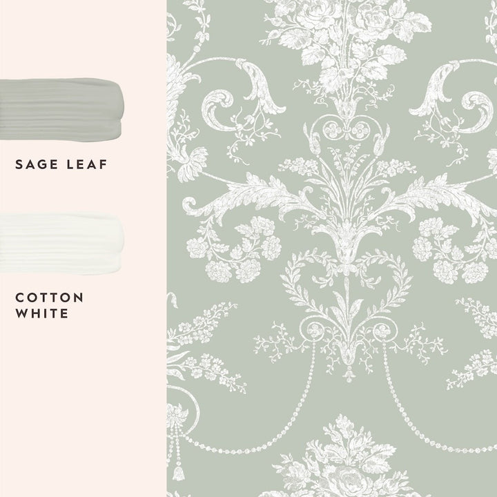 Laura Ashley Josette Sage Green Wallpaper