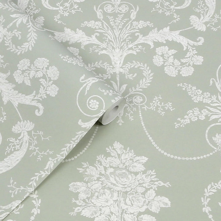 Laura Ashley Josette Sage Green Wallpaper