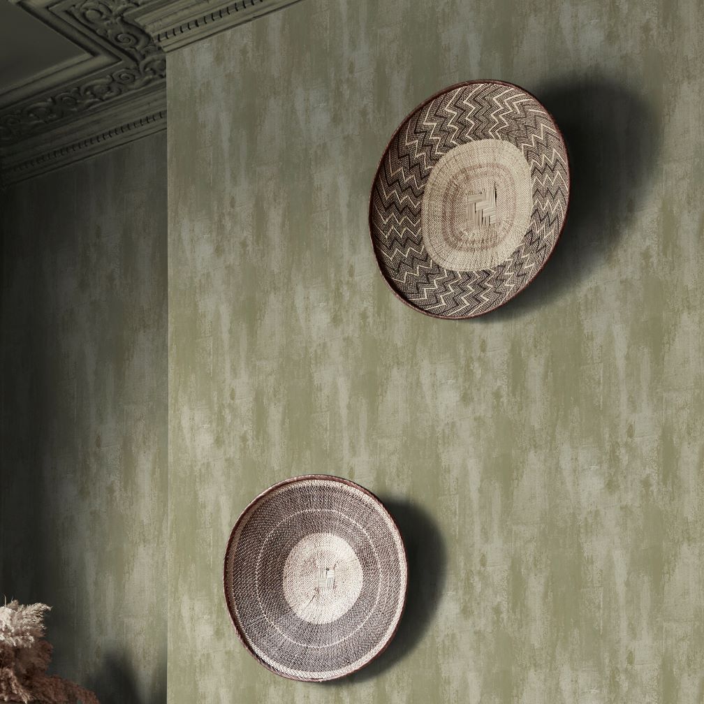Abigail Ahern Oxidized Opulence Misted Sage Wallpaper