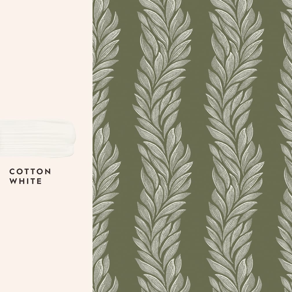 Laura Ashley Coulderton Leaves Olive Green Wallpaper