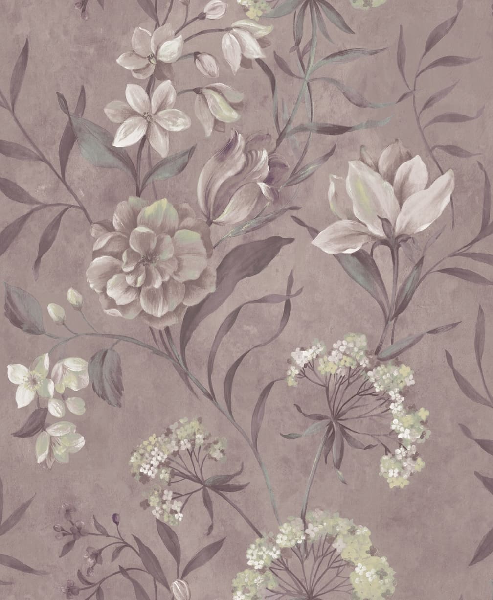 Laura Ashley Blairmore Floral Grape Wallpaper