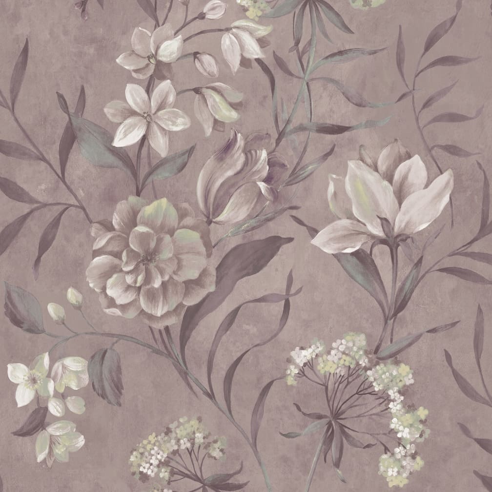 Laura Ashley Blairmore Floral Grape Wallpaper