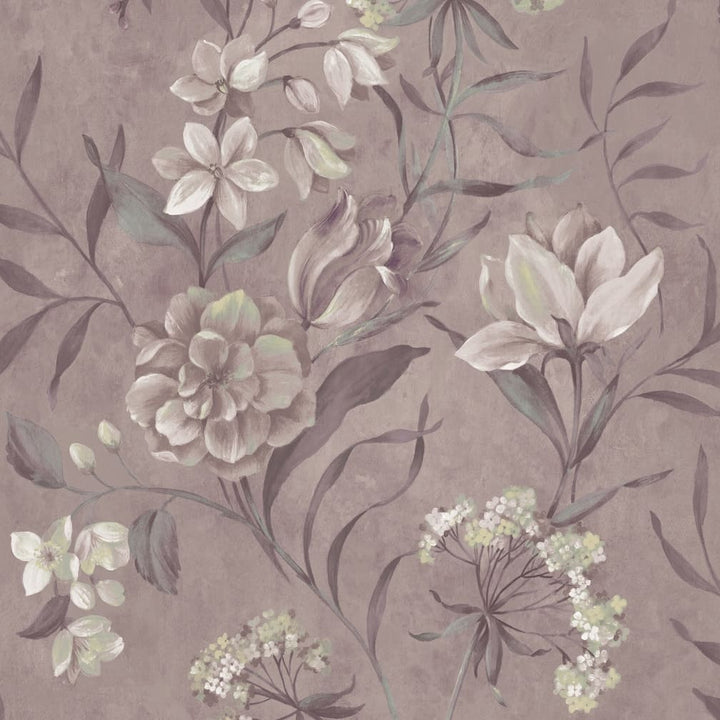 Laura Ashley Blairmore Floral Grape Wallpaper