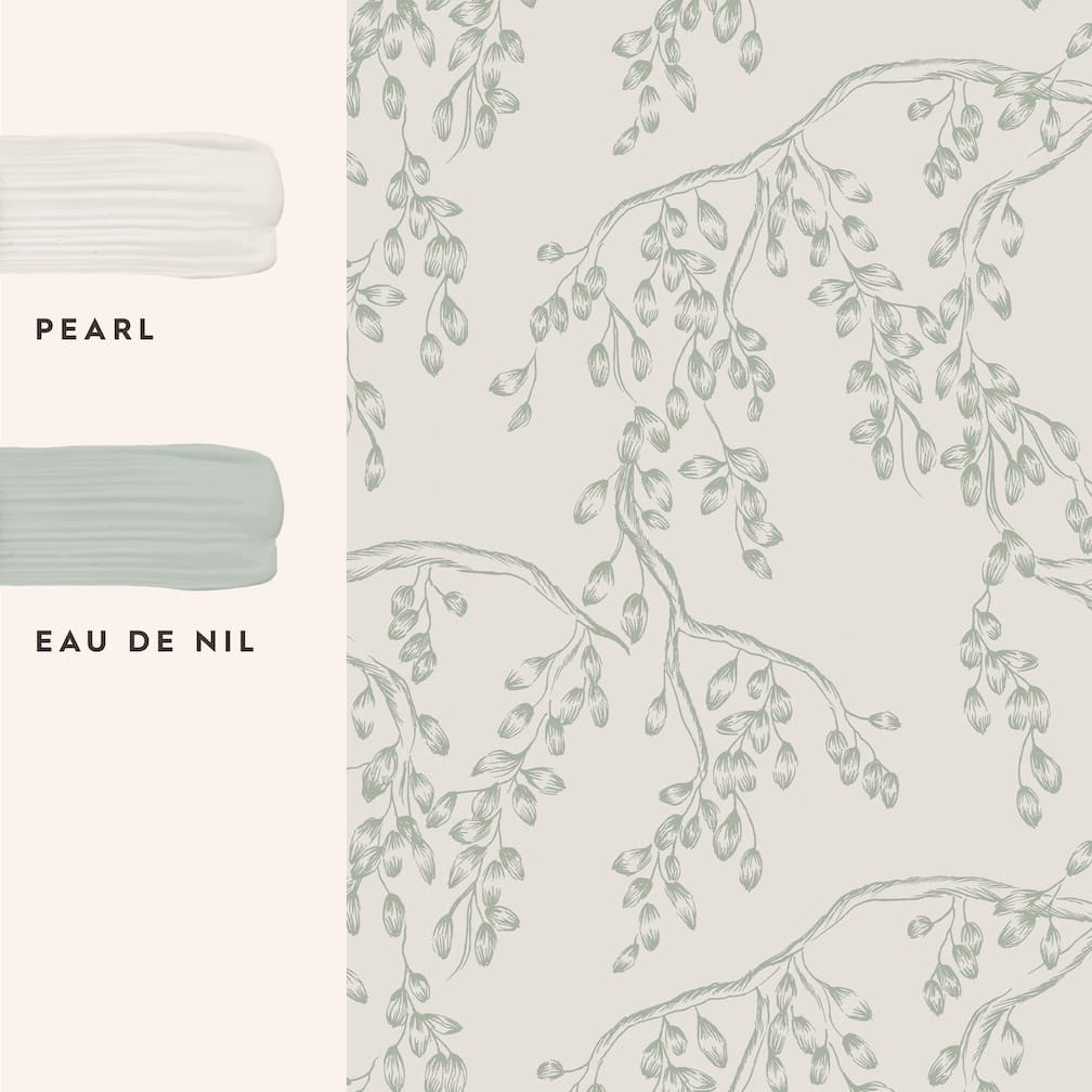 Laura Ashley Rainham Willow Sage Wallpaper