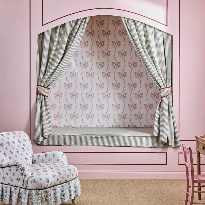Cath Kidston Ribbon Bow Pink Wallpaper
