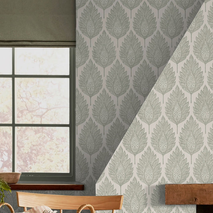 Graham & Brown Flame Leaf Neutral Wallpaper