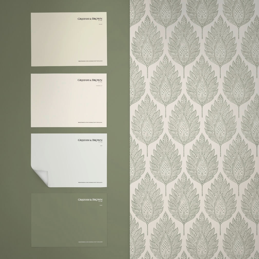 Graham & Brown Flame Leaf Neutral Wallpaper
