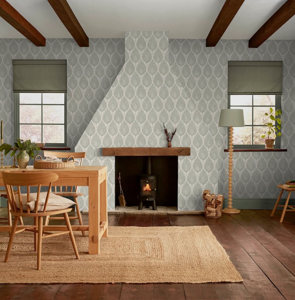 Graham & Brown Flame Leaf Neutral Wallpaper