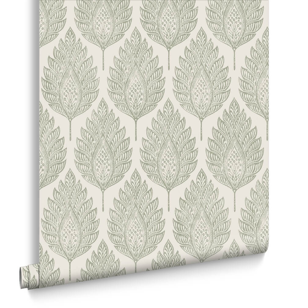 Graham & Brown Flame Leaf Neutral Wallpaper