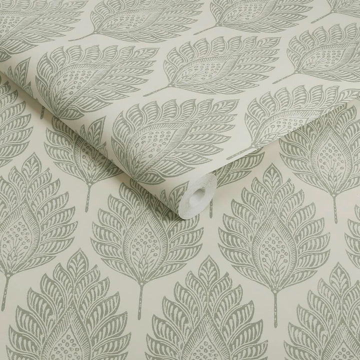 Graham & Brown Flame Leaf Neutral Wallpaper