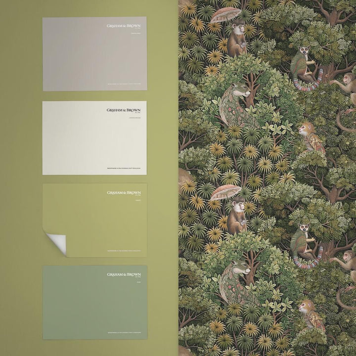 Graham & Brown Treetop Troop Green Wallpaper