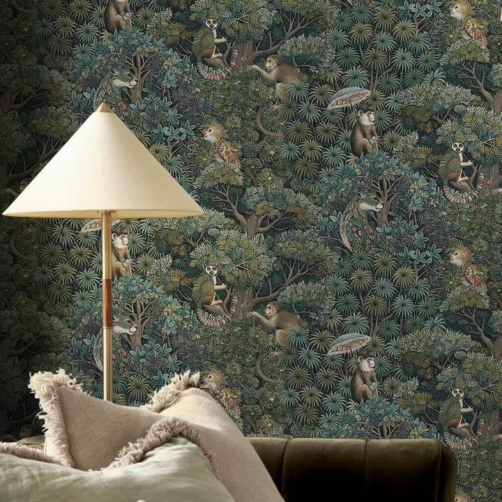 Graham & Brown Treetop Troop Emerald Wallpaper