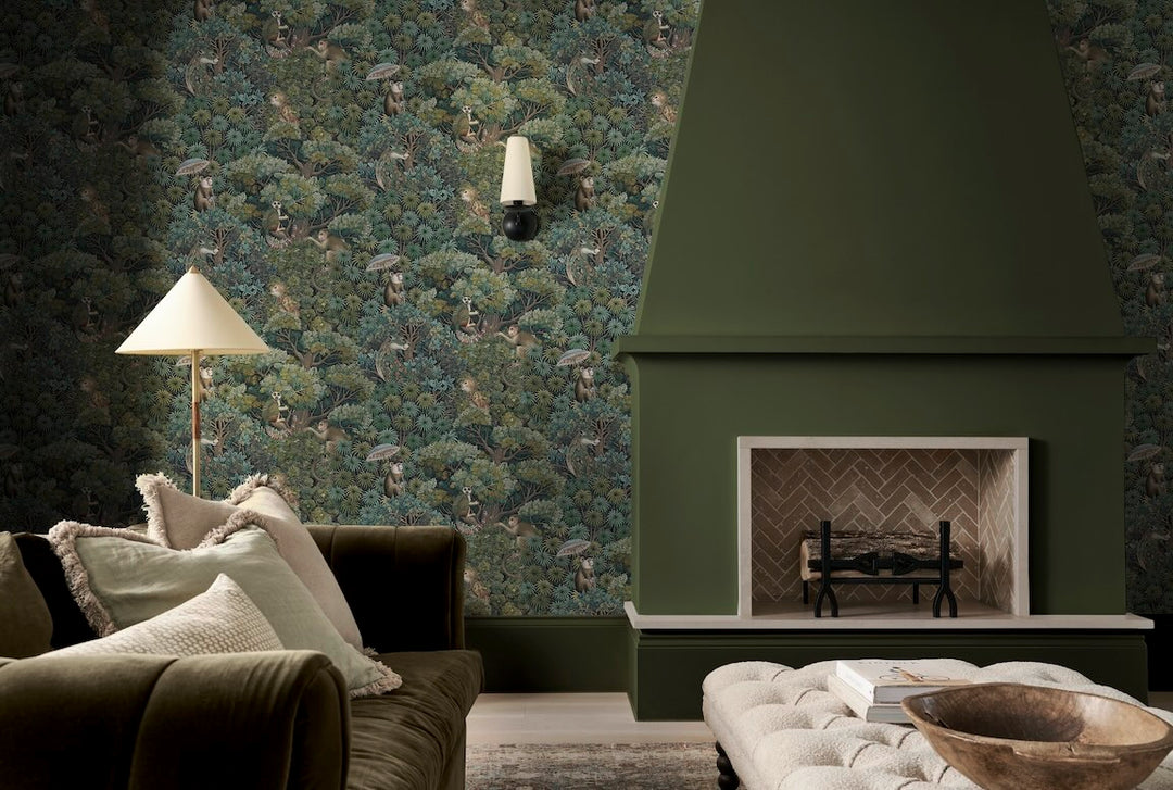 Graham & Brown Treetop Troop Emerald Wallpaper
