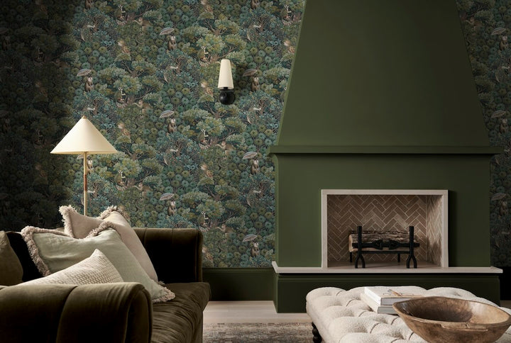 Graham & Brown Treetop Troop Emerald Wallpaper