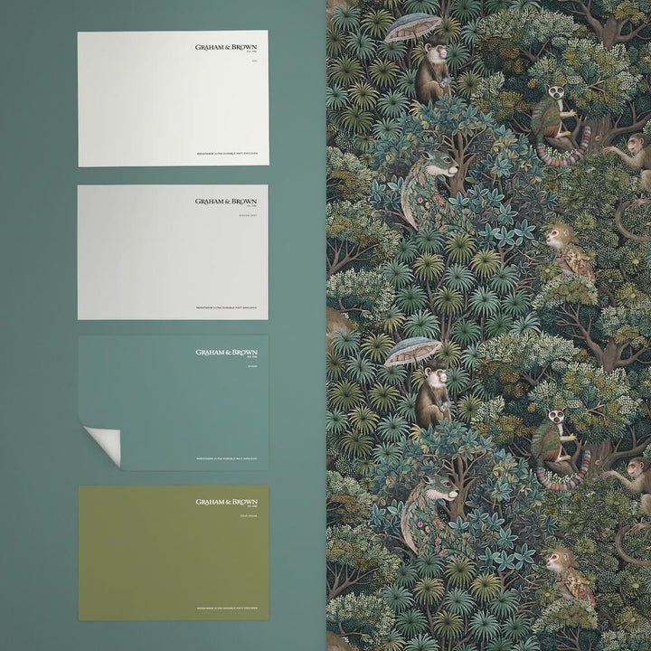 Graham & Brown Treetop Troop Emerald Wallpaper