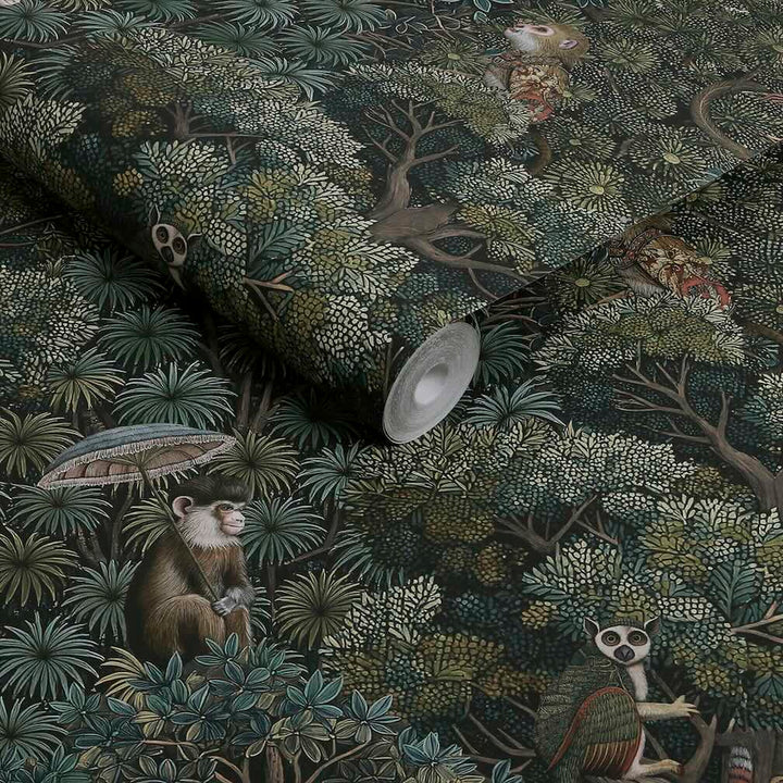 Graham & Brown Treetop Troop Emerald Wallpaper