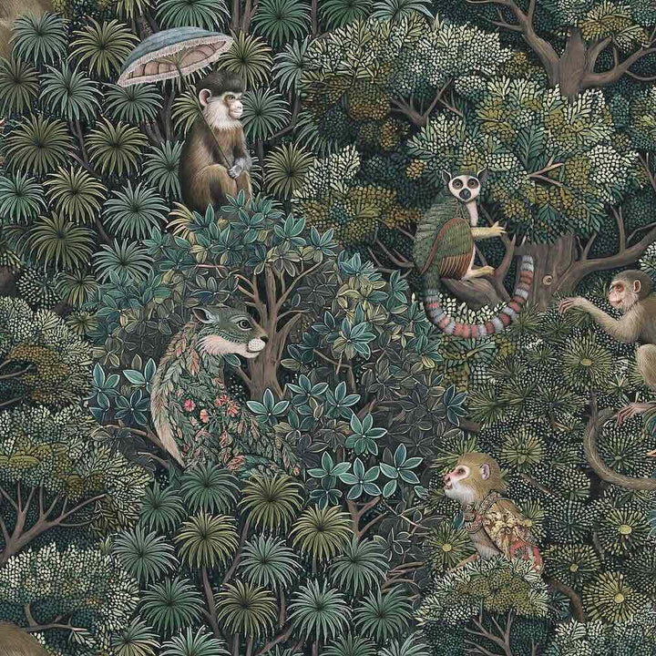 Graham & Brown Treetop Troop Emerald Wallpaper