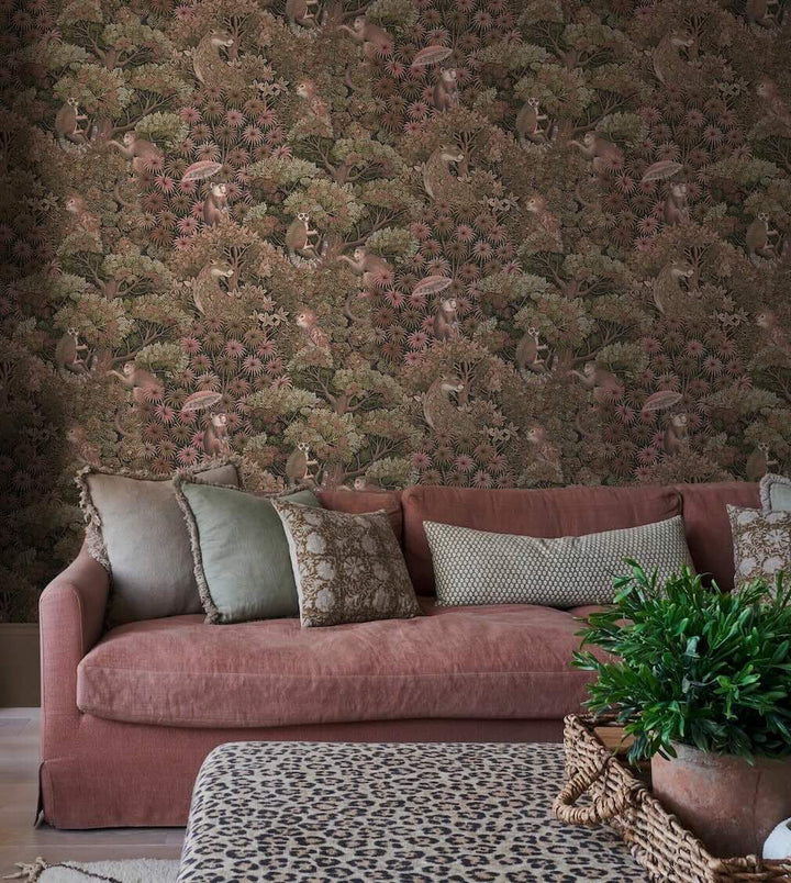 Graham & Brown Treetop Troop Damson Wallpaper