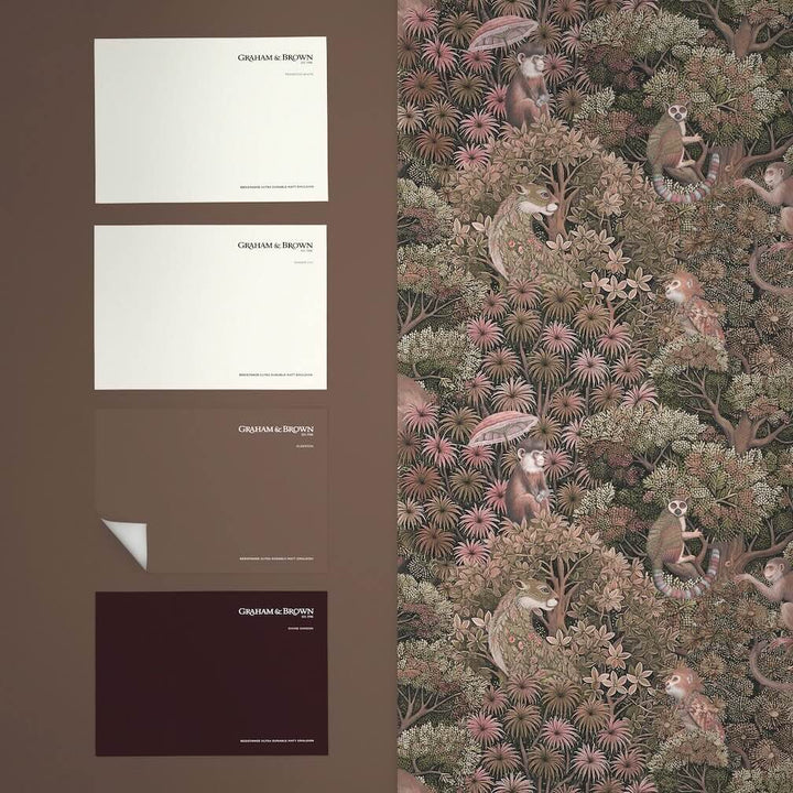 Graham & Brown Treetop Troop Damson Wallpaper