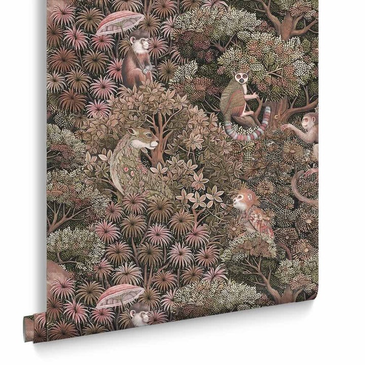 Graham & Brown Treetop Troop Damson Wallpaper
