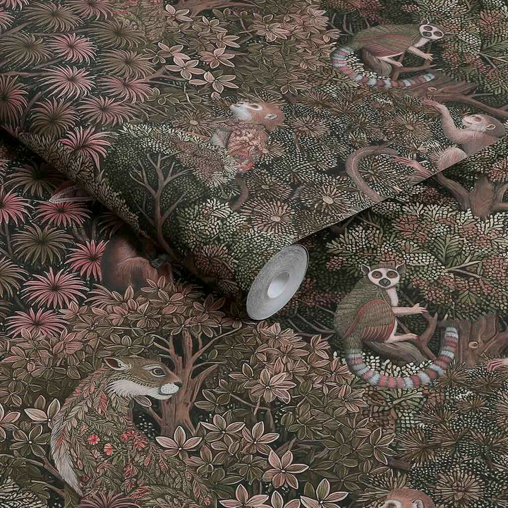 Graham & Brown Treetop Troop Damson Wallpaper