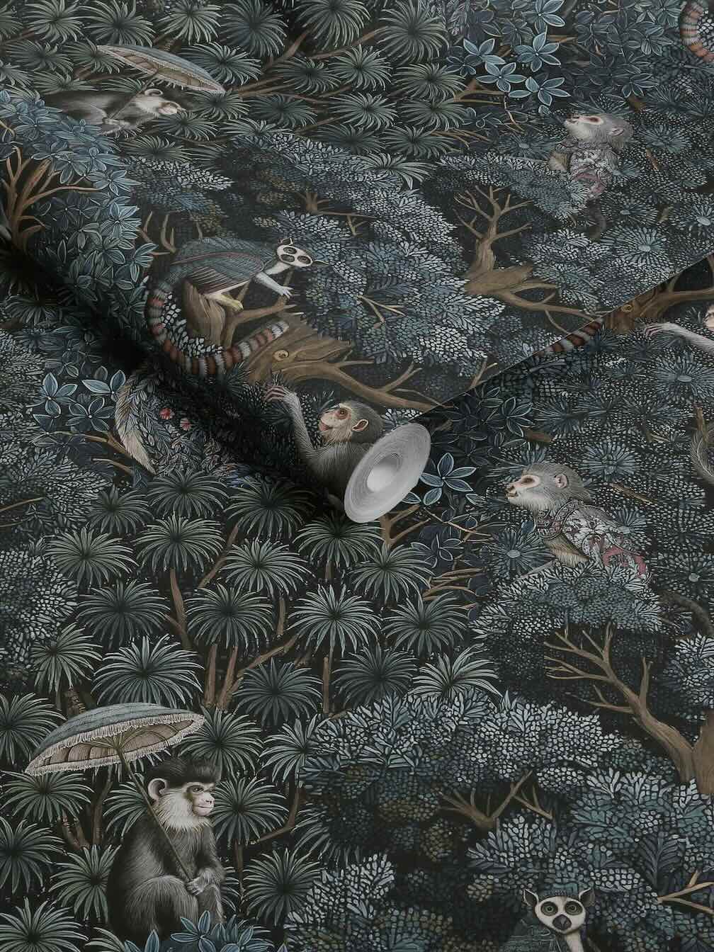 Graham & Brown Treetop Troop Navy & Teal Wallpaper