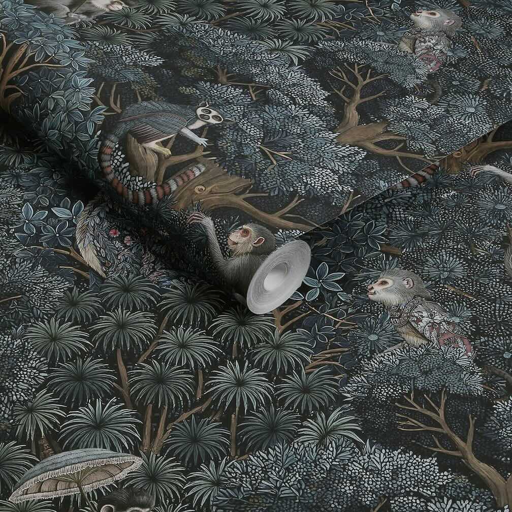 Graham & Brown Treetop Troop Navy & Teal Wallpaper