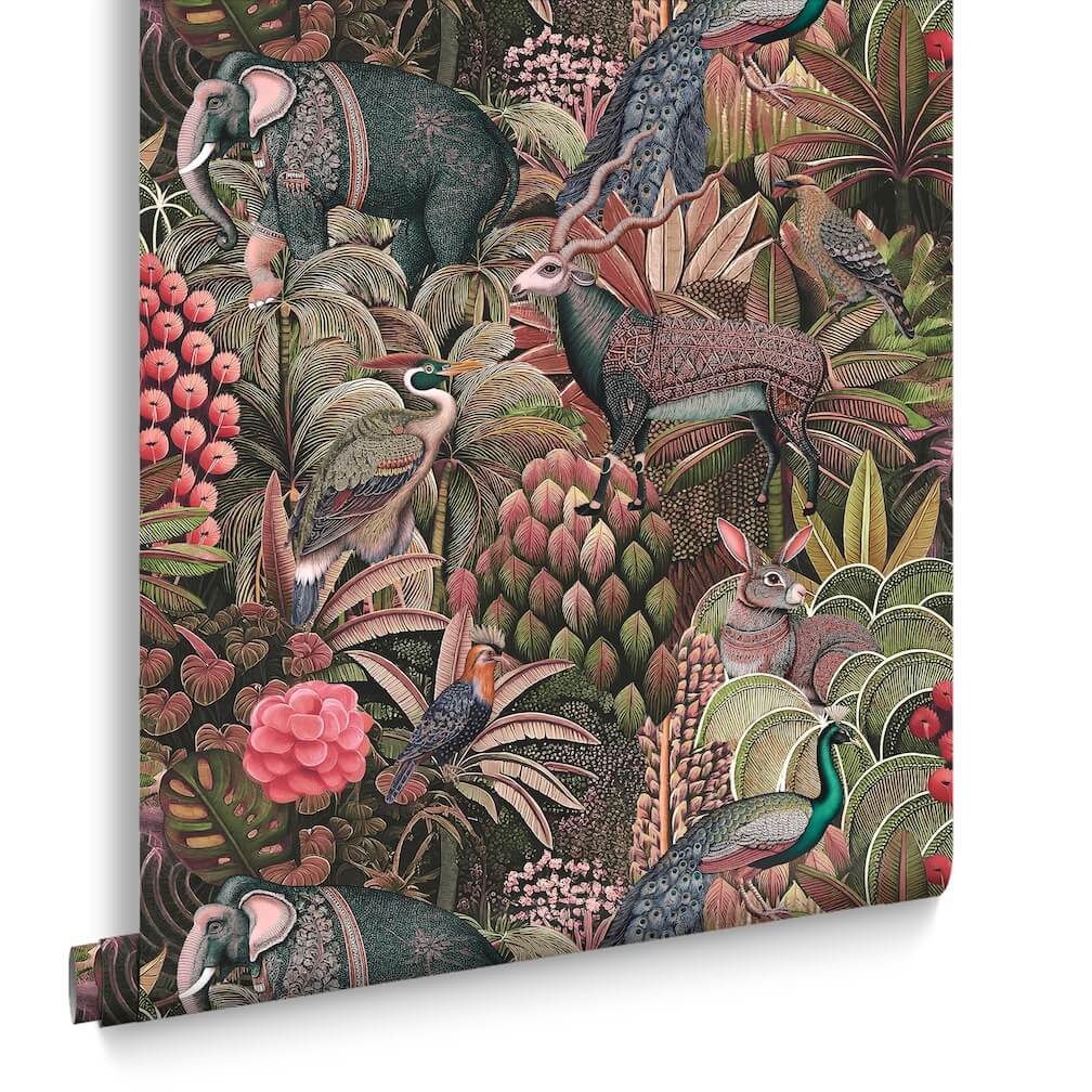 Graham & Brown Jungle Jamboree Damson Wallpaper