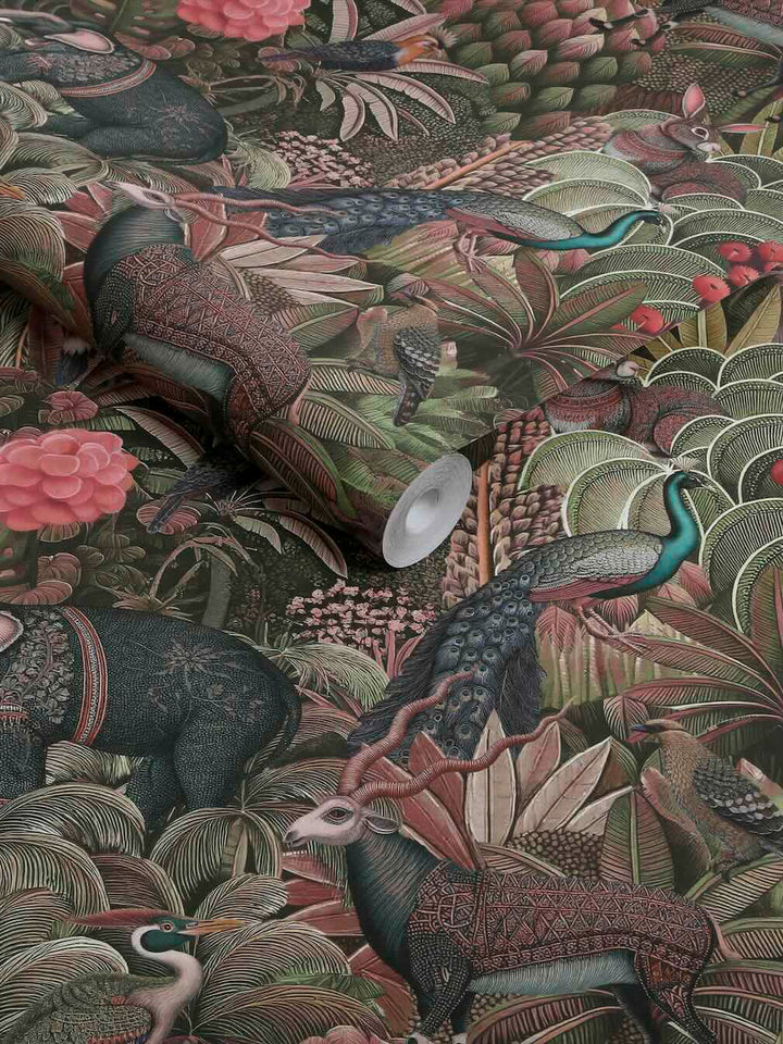 Graham & Brown Jungle Jamboree Damson Wallpaper