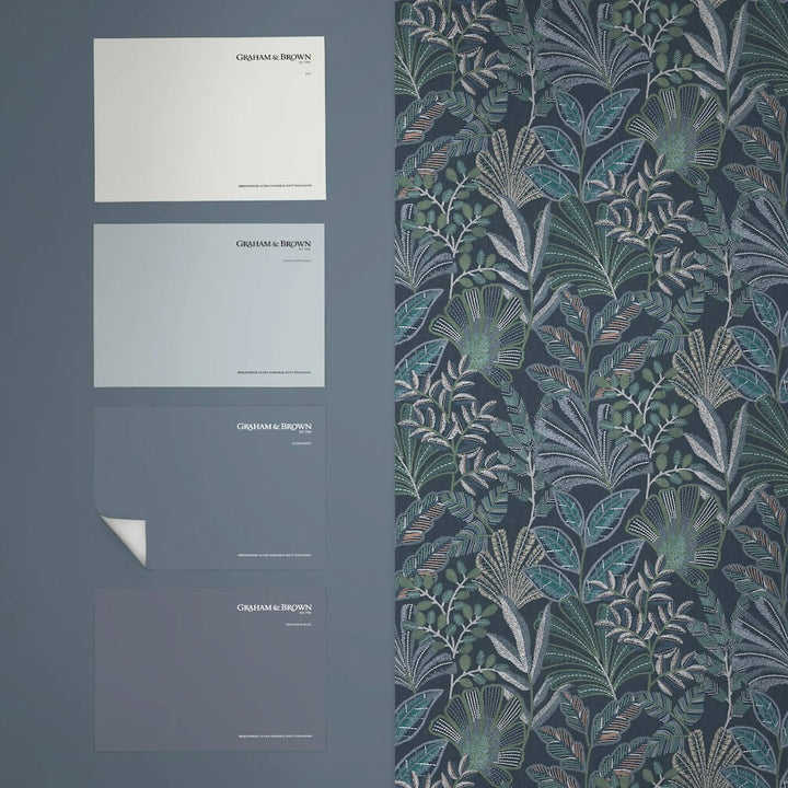 Graham & Brown Vendura Weave Navy Wallpaper